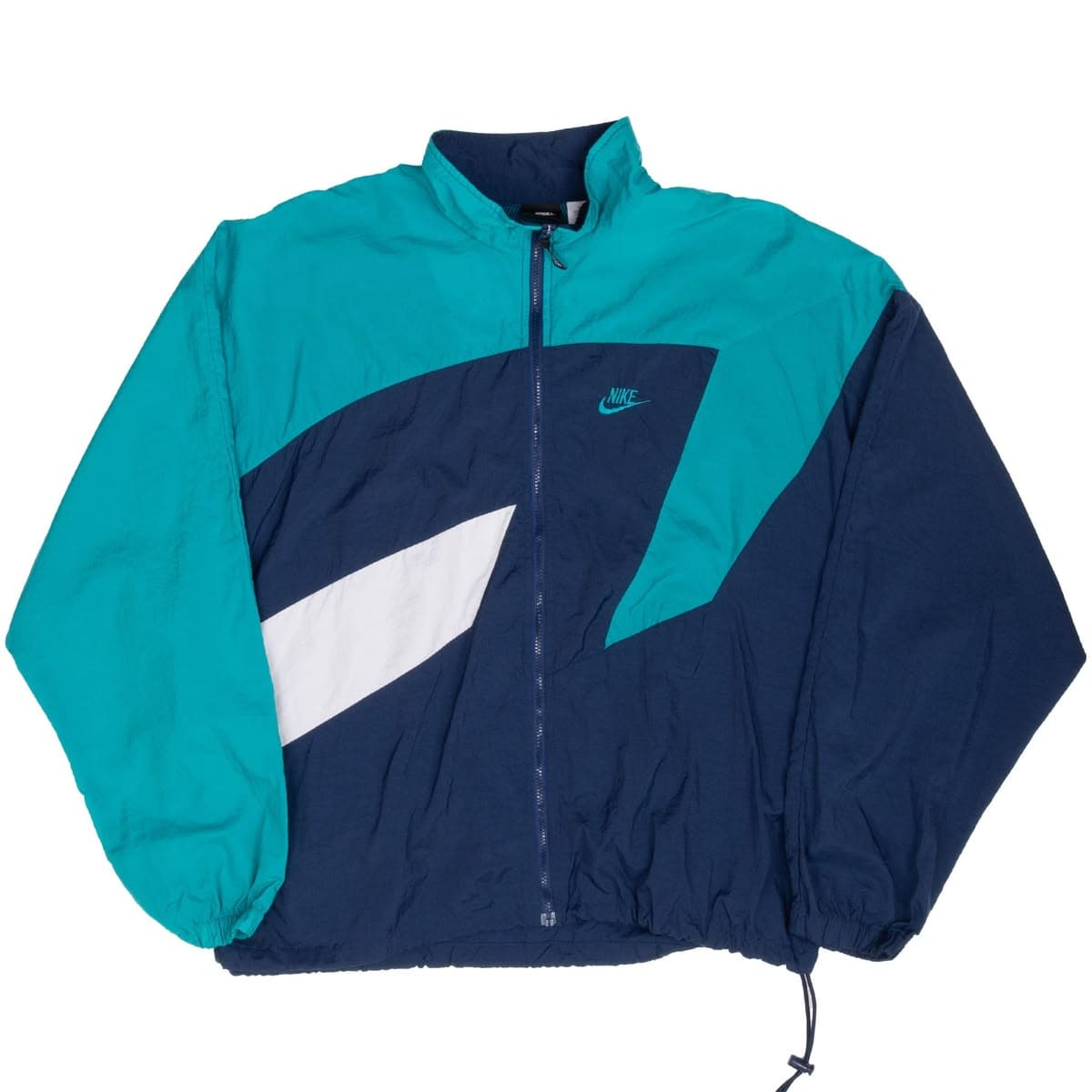 Teal and navy vintage Nike windbreaker, the item used in these example listings